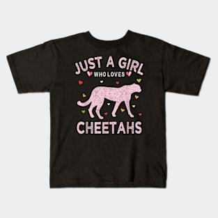 Just A Girl Who Loves Cheetahs African Savanna Zookeeper Kids T-Shirt